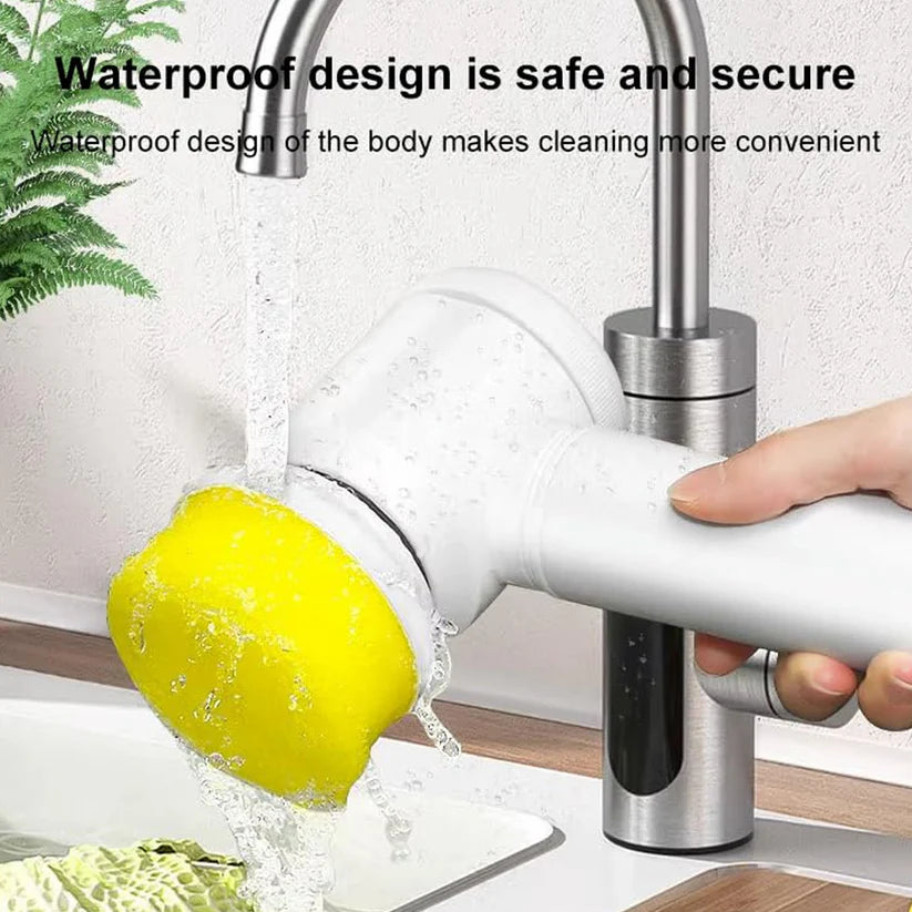 5 in 1 electric cleaning spin brush with multiple replaceable heads